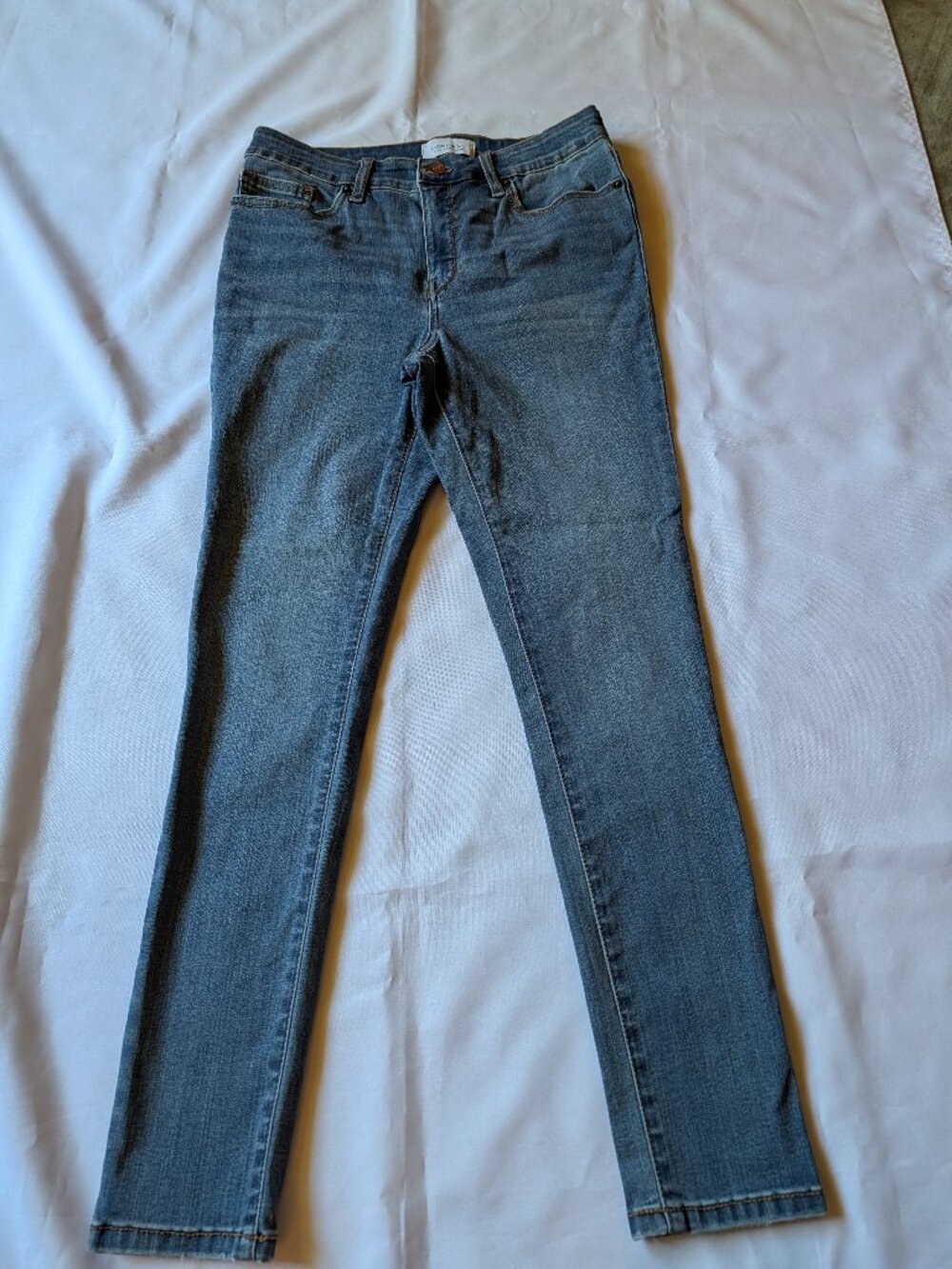 Crown & Ivy Womens High Rise Skinny Jeans Medium Wash Denim Size 6 Stretch
